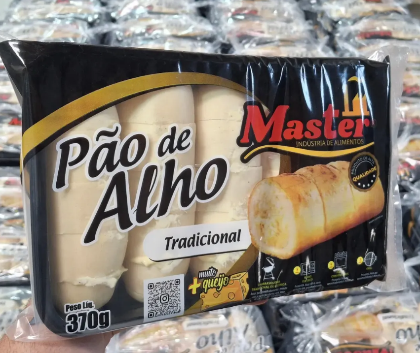 Embalagem do pão de alho tradicional Master Pão de 370 gramas